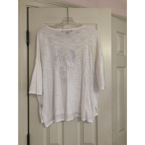 Jizelle Skull and Cashmere Top t-shirt White Short Sleeve Casual Summer Small - Picture 7 of 8